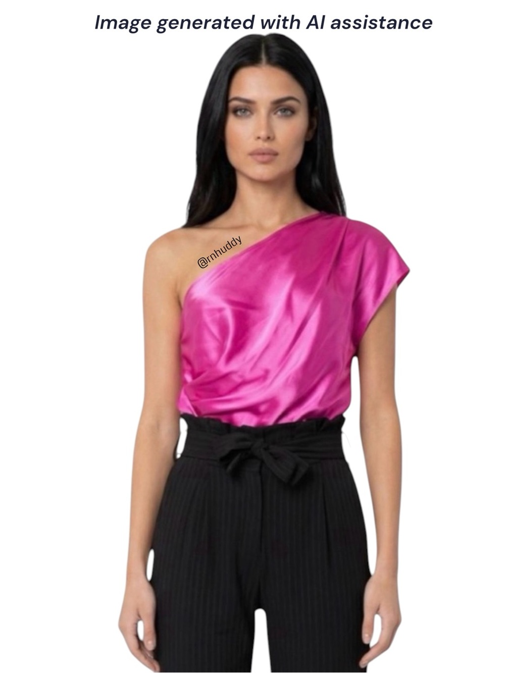 Michelle Mason size 4 pink one shoulder silk top